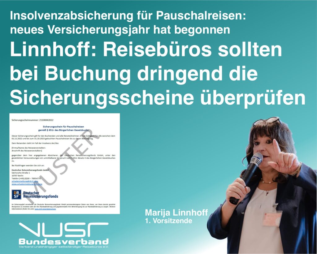Insolvenzabsicherung für Pauschalreisen: Neues Versicherungsjahr hat begonnen