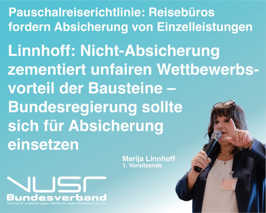Pauschalreiserichtlinie: Reisebüros fordern Absicherung von Einzelleistungen