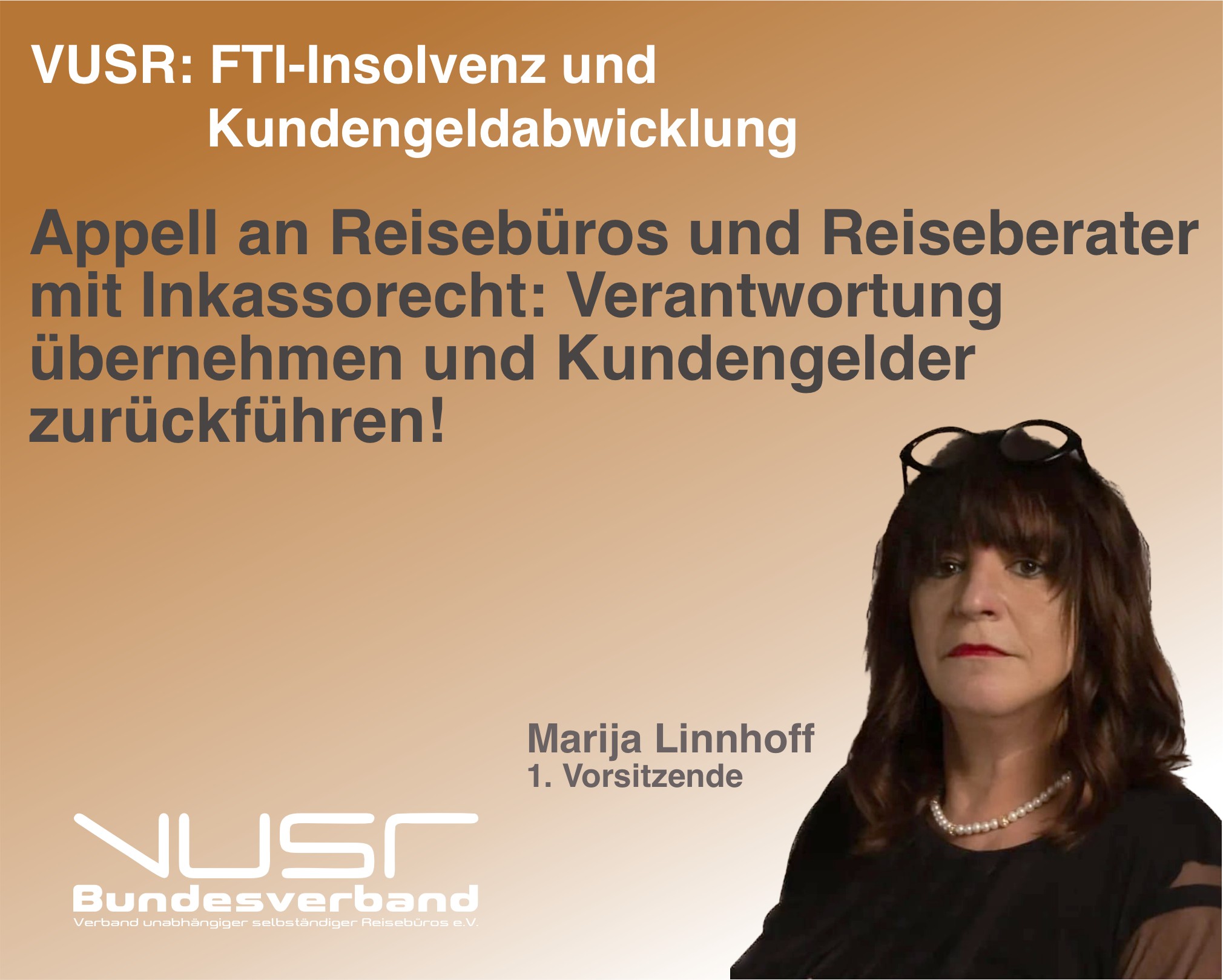 FTI-Insolvenz: Appell an alle Reisebüros, Reiseberater mit Inkassorecht