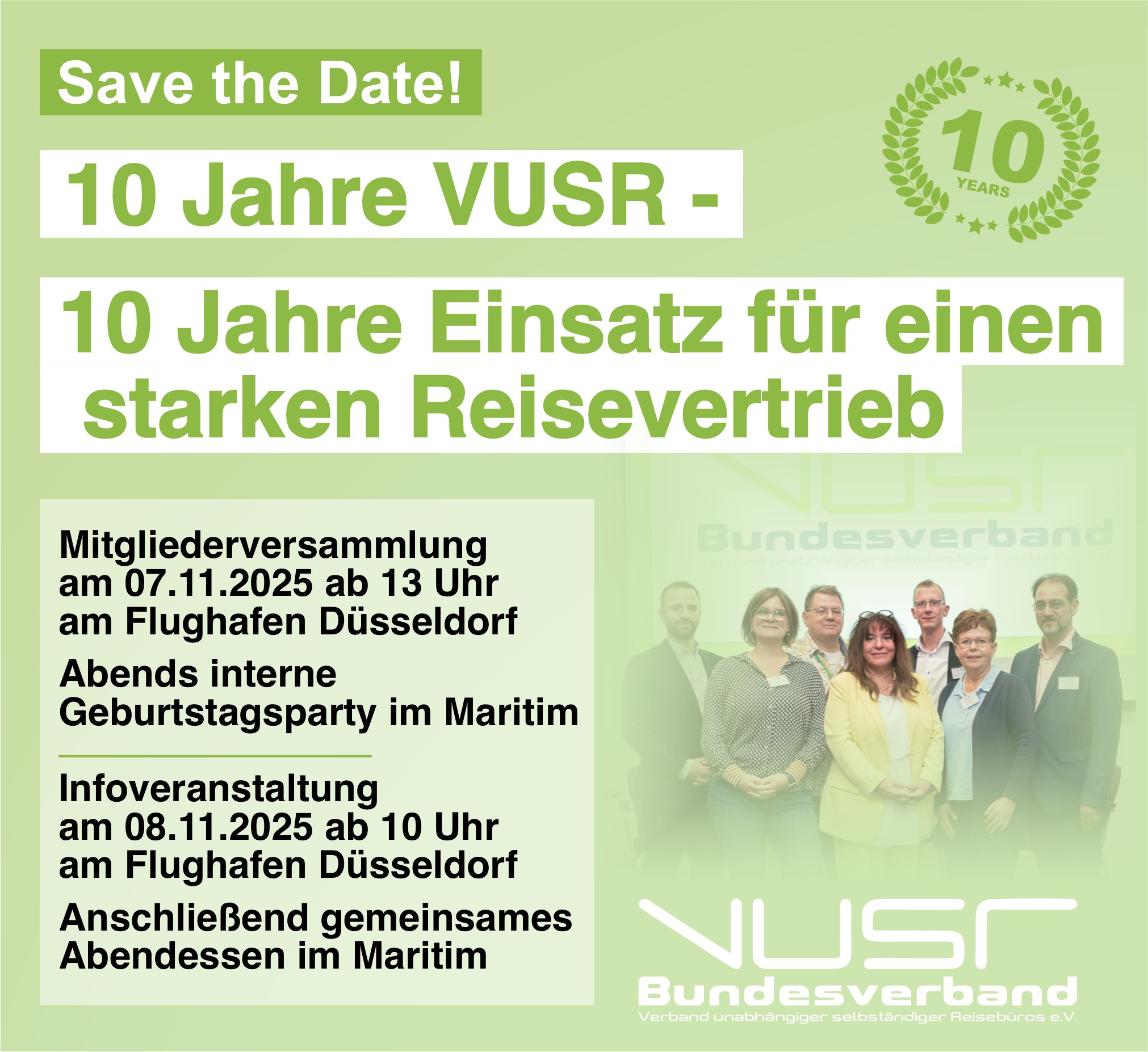 Jubiläums-Informationsveranstaltung am 08.11.2025 - 10 Jahre VUSR