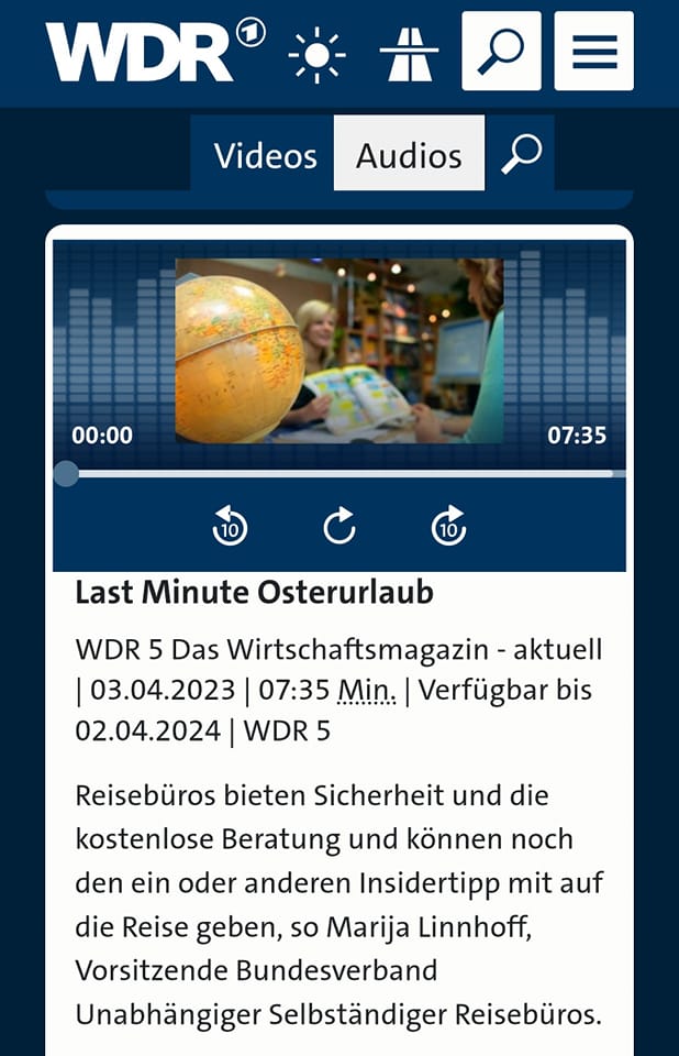 Radiointerview beim WDR am 03.04.