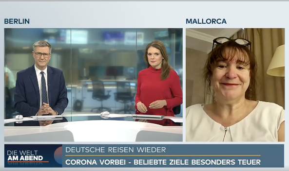 Unsere 1. Vorsitzende, Marija Linnhoff, stand „WELT am Abend" live von Mallorca zum Interview zur Verfügung.